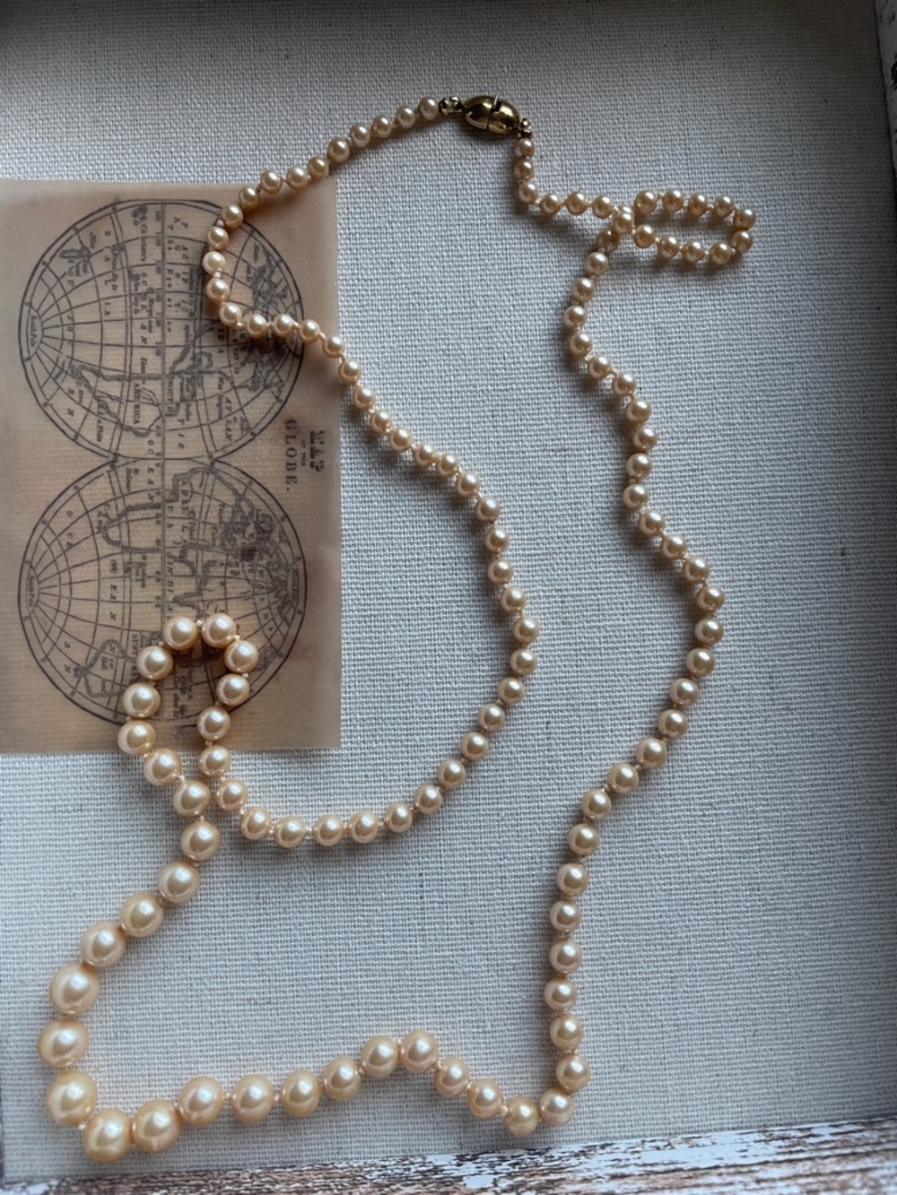 Vtg. MONET Cream Graduated Pearl Necklace 28”Elegant Strand